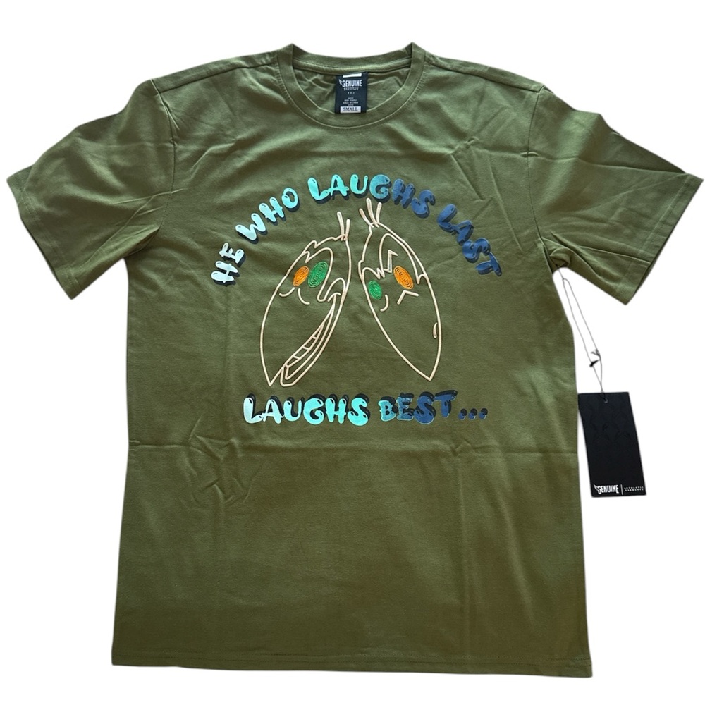 Olive Green Genuine Graphic Tee size small Brand new with tags